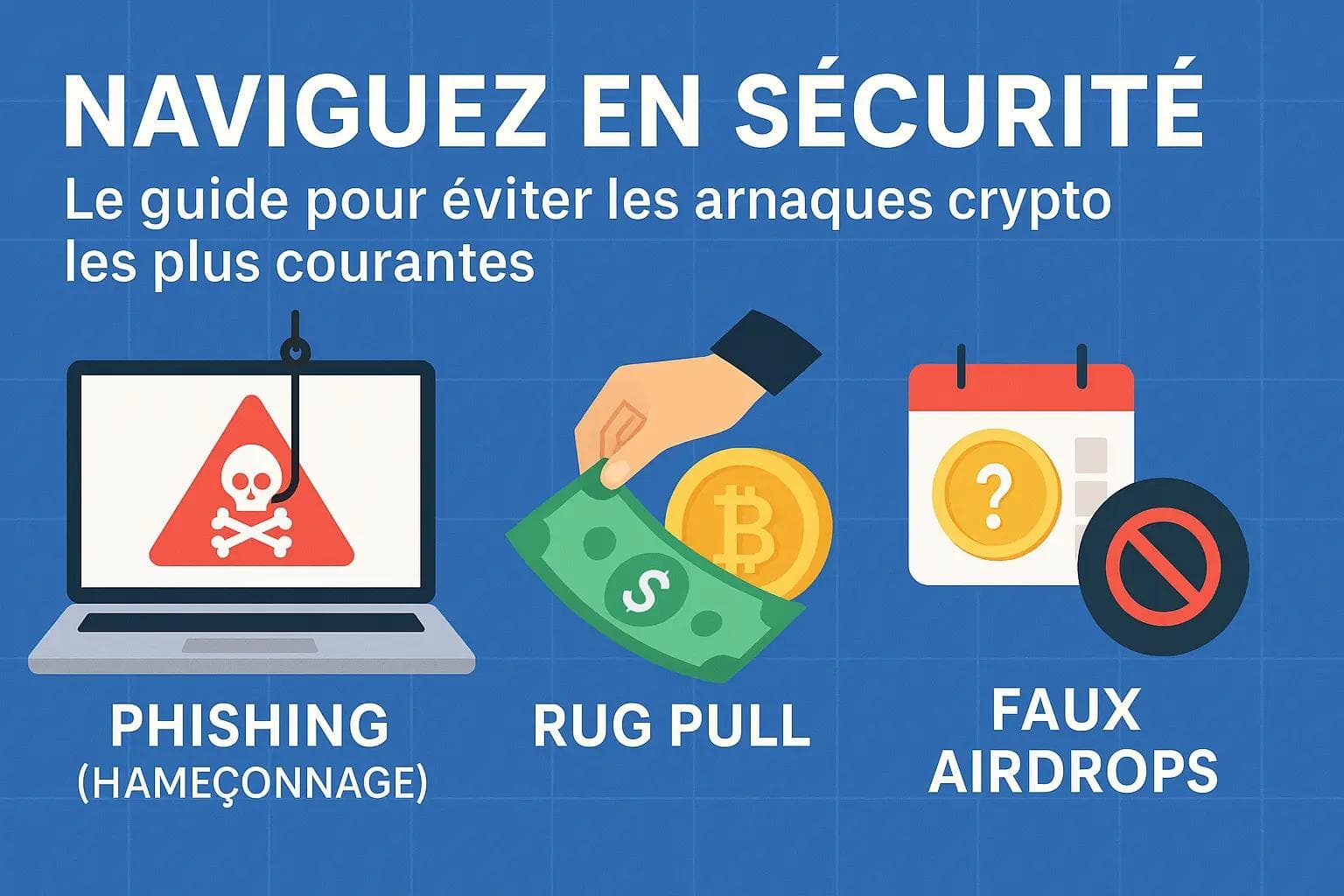 Image pour le guide Arnaques Crypto : Comment Éviter le Phishing, les Rug Pulls et les Faux Airdrops